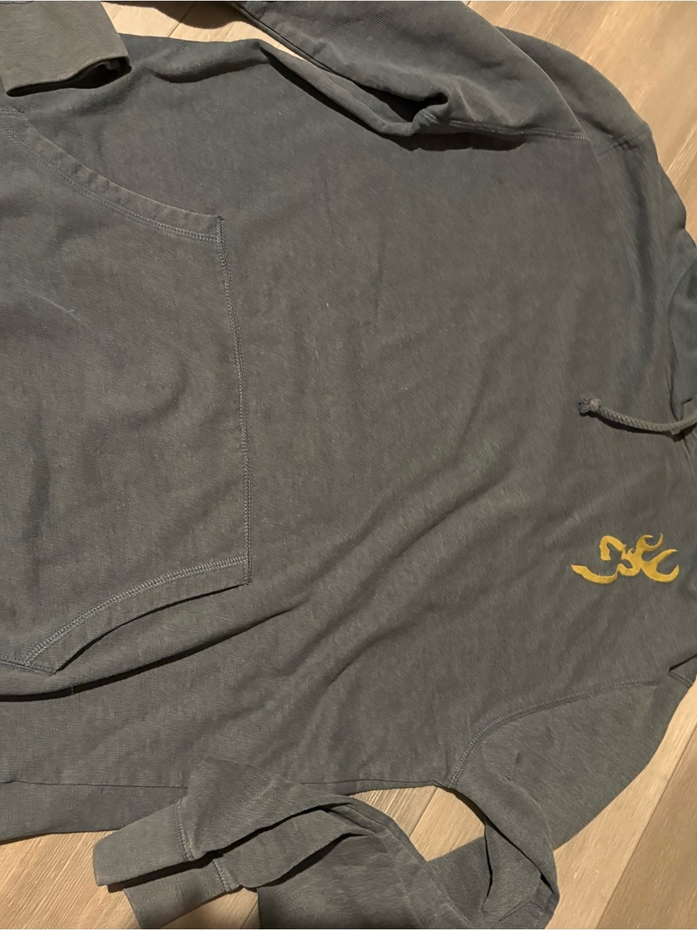Browning Men's Dark Gray Hoodie with Yellow Logo